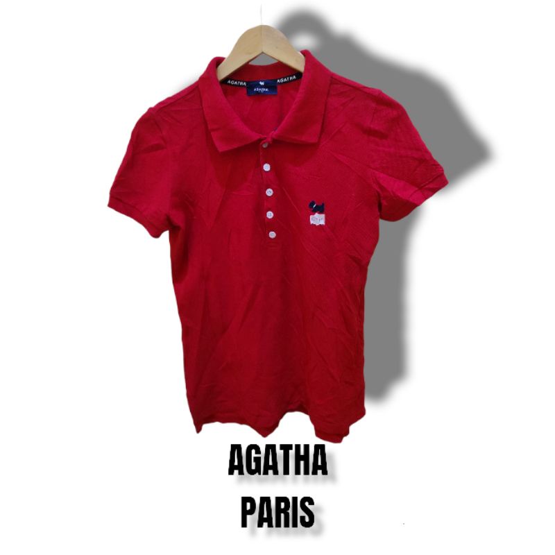 kaos kerah agatha paris original second free 1topi rondom