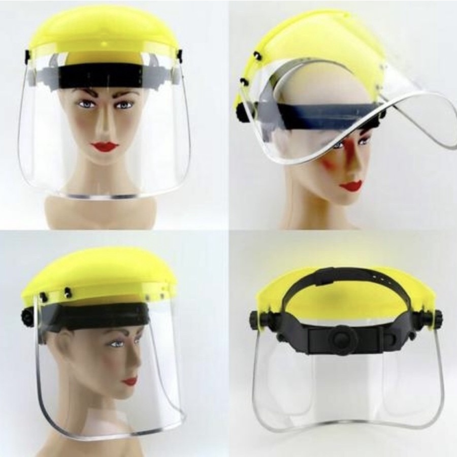 Helm APD Kuning Face Shield Pelindung Wajah Safety Tools Medis Las