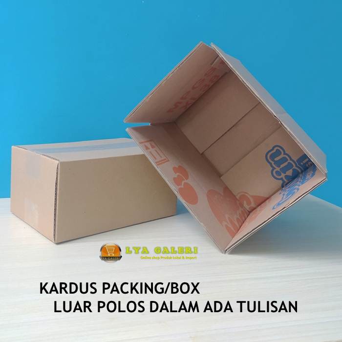 Karton Box Kardus Packing Uk.20x15x10 cm Luar Polos Dalam Ada Tulisan-1