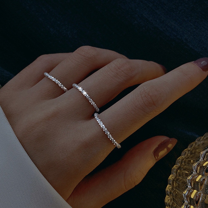 Cincin Jari Telunjuk Warna Silver Gaya Korea Untuk Wanita