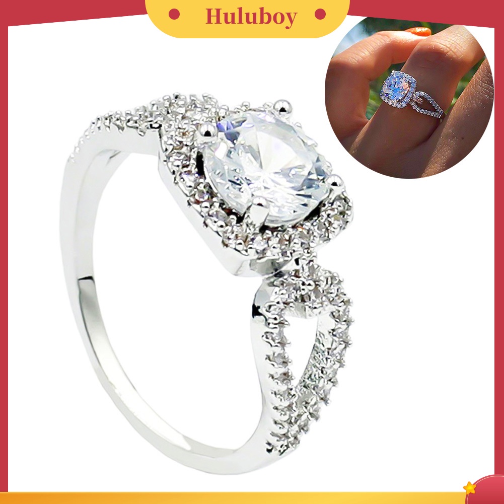 Hu Hu Hu Hu Hu Alat Bantu Pasang Kacamata♡ Cincin Wanita Desain Hollow Hias Cubic Zirconglitter Untuk Pernikahanpengantinhadiah