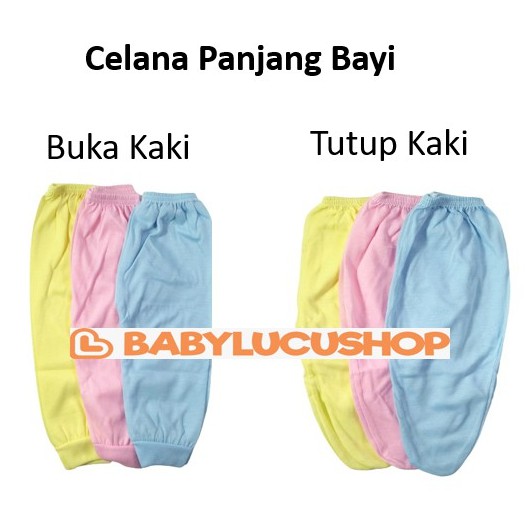 CIKO MIKO MURAH Celana Panjang Bayi Newborn Tutup Kaki Dan Buka Kaki 3 Pcs