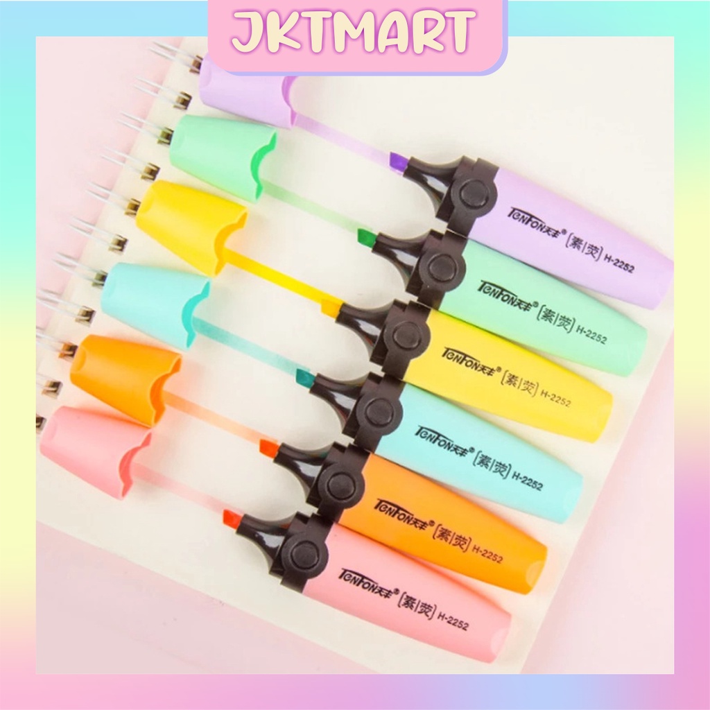 

⭐ JKTMART ⭐ Highlighter Pen Highlighter Pastel Colour Pen Journal Marker Pen Alat Tulis Replacement Penanda Warna S016