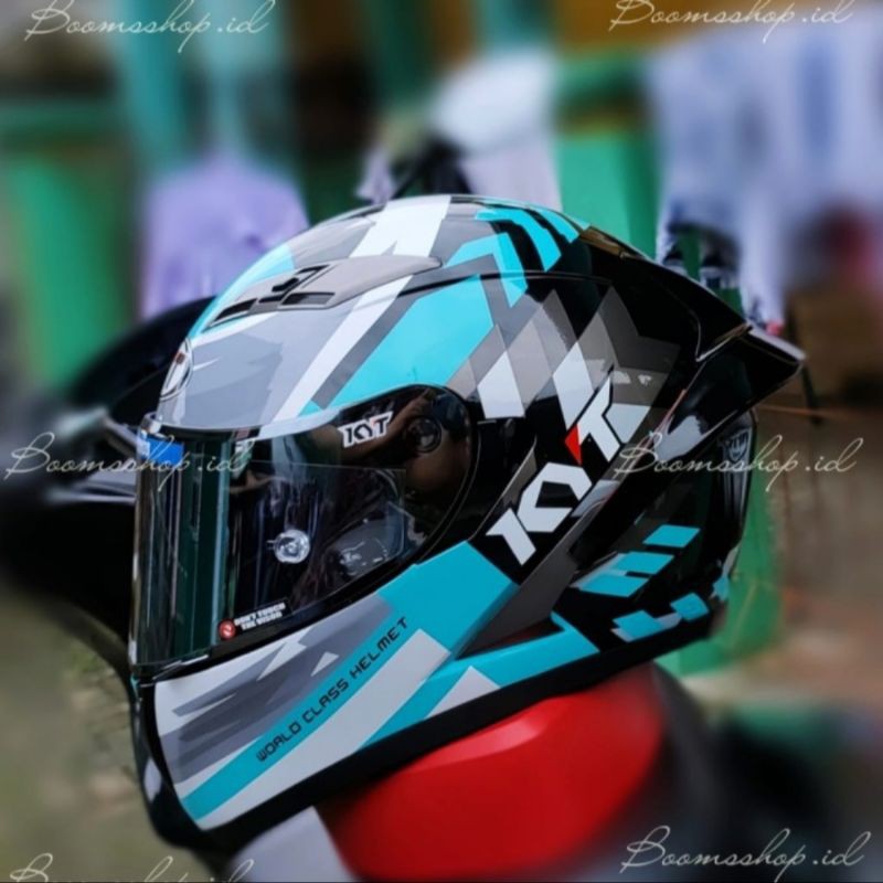 KYT Falcon Fr Aqua Blue Paket ganteng