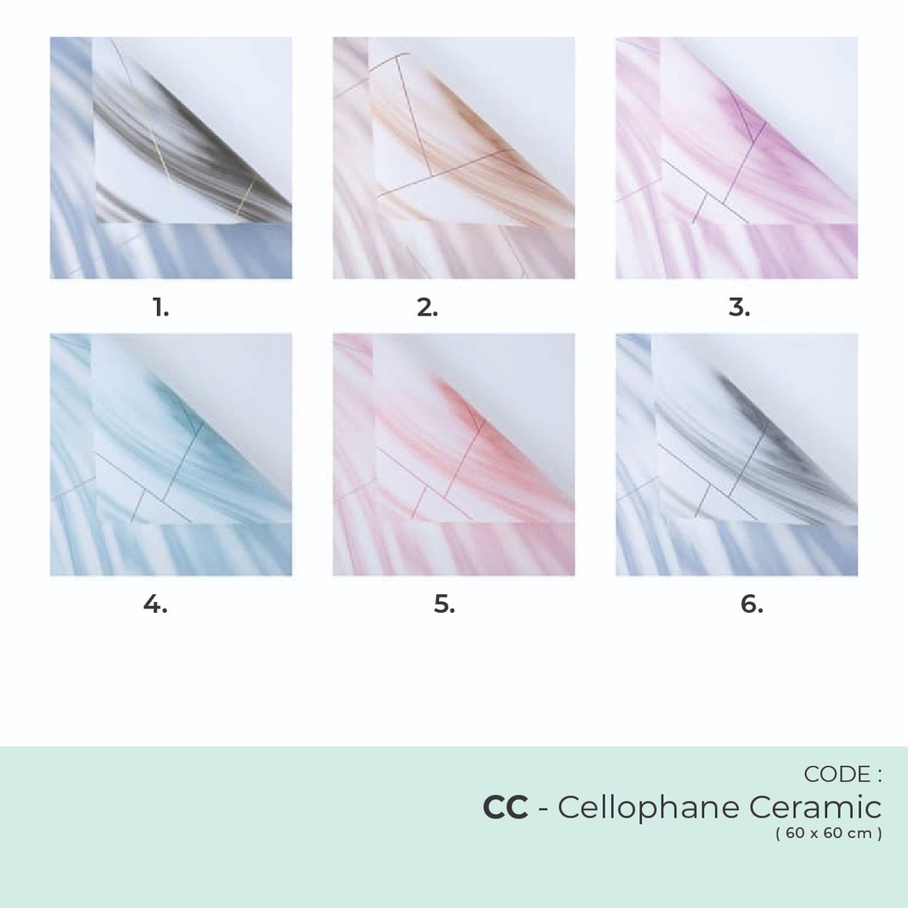 

New! Cellophane / kertas bunga / Kertas warpping Bunga motif ceramic lembaran