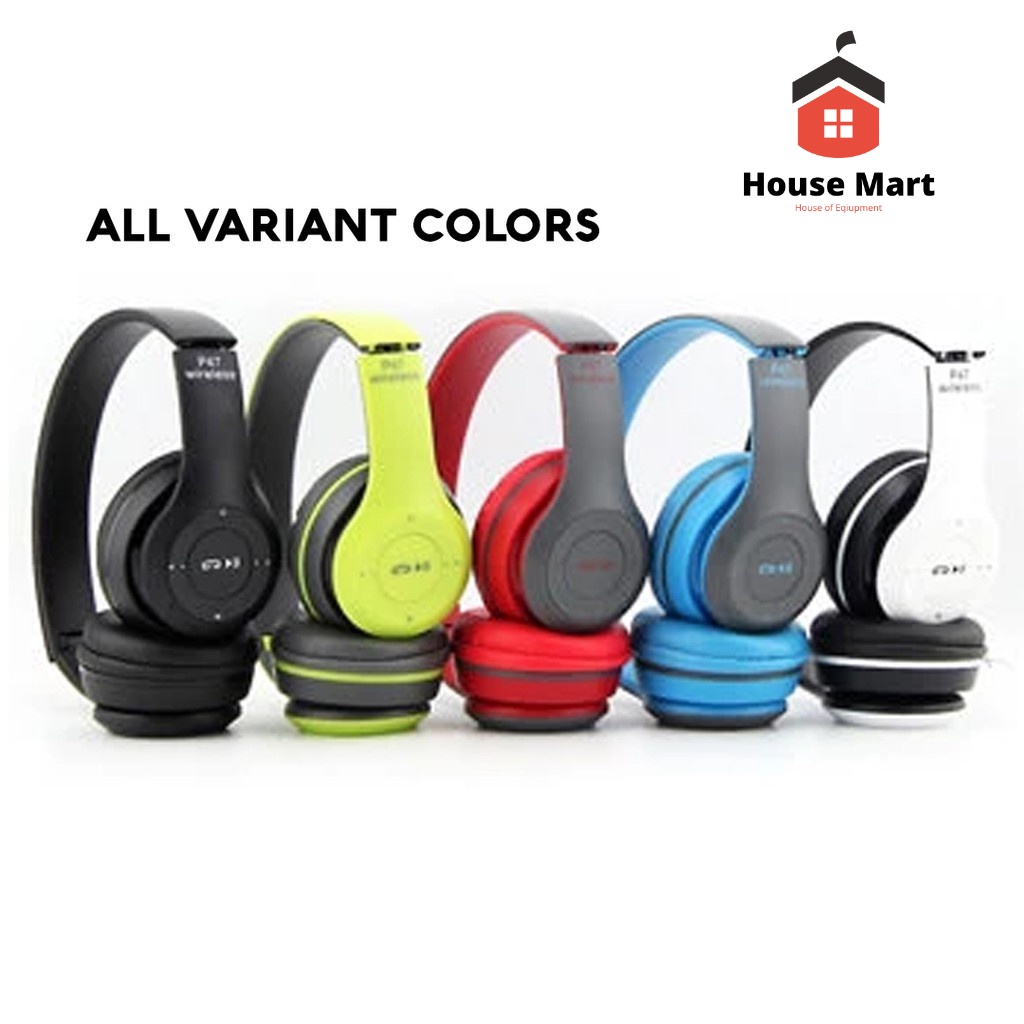 P47 Headphone Bluetooth Gaming Earphone Bluetooth Suara Jernih Dan BASS Kencang Headset Wireless