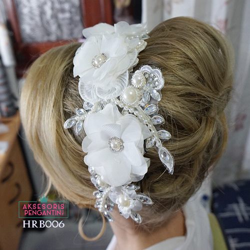 [SIAP KIRIM] AKSESORIS RAMBUT WEDDING HAIRPIECES TIARA PENGANTIN PUTIH HRB006