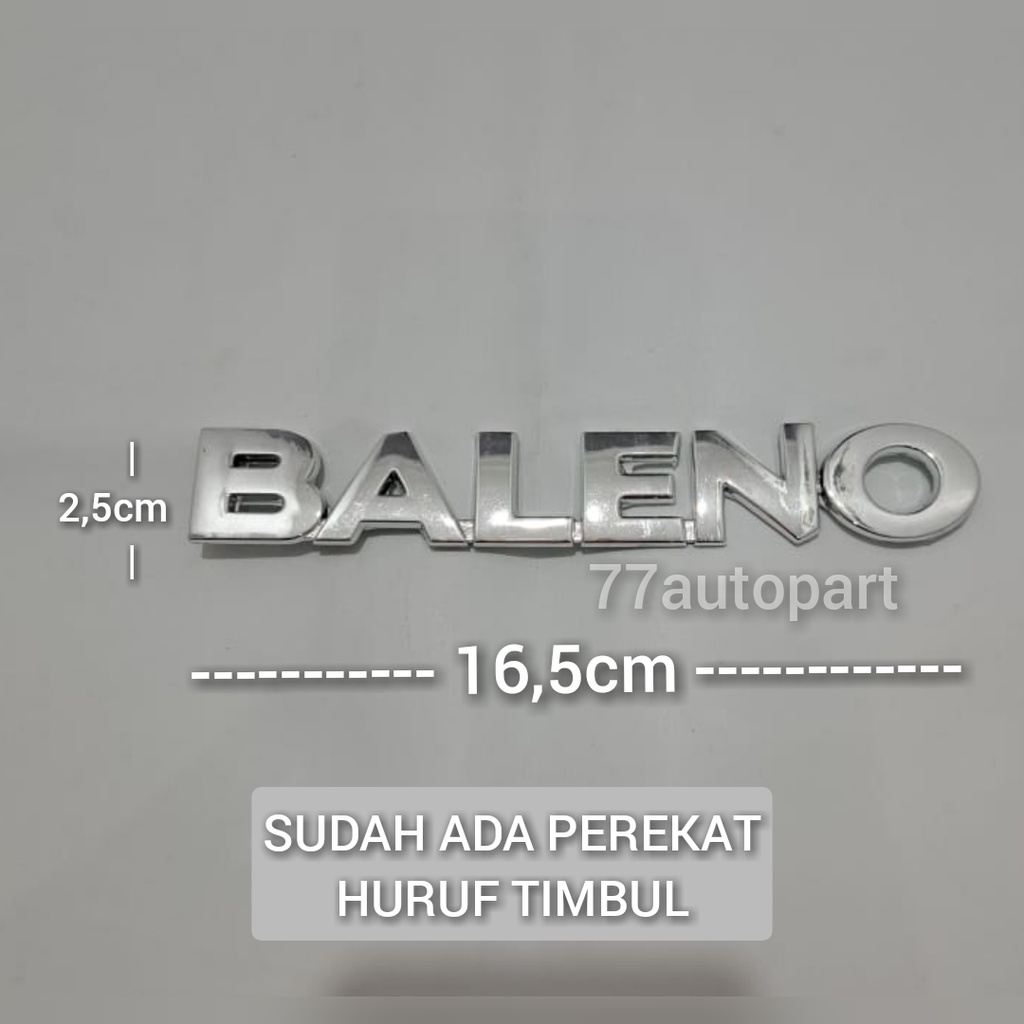 emblem logo mobil tulisan baleno chrome