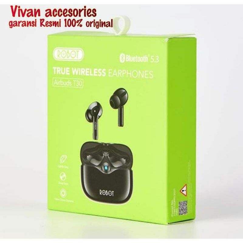 ORIGINAL Robot Airbuds T30 T 30 Wireless Bluetooth Earphone TWS Earbuds Termurah