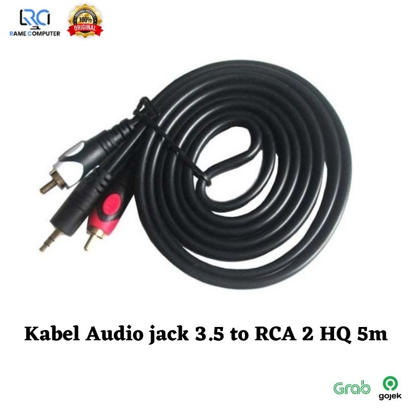 Kabel Audio jack 3.5 to RCA 2 HQ 5m