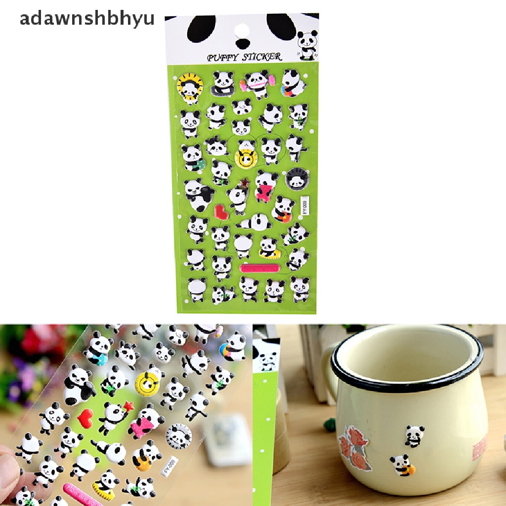 Adawnshbhyu 3D DIY Lucu Panda Diary Album Scrapbooking Memo Pad Gelembung Stiker Dekorasi