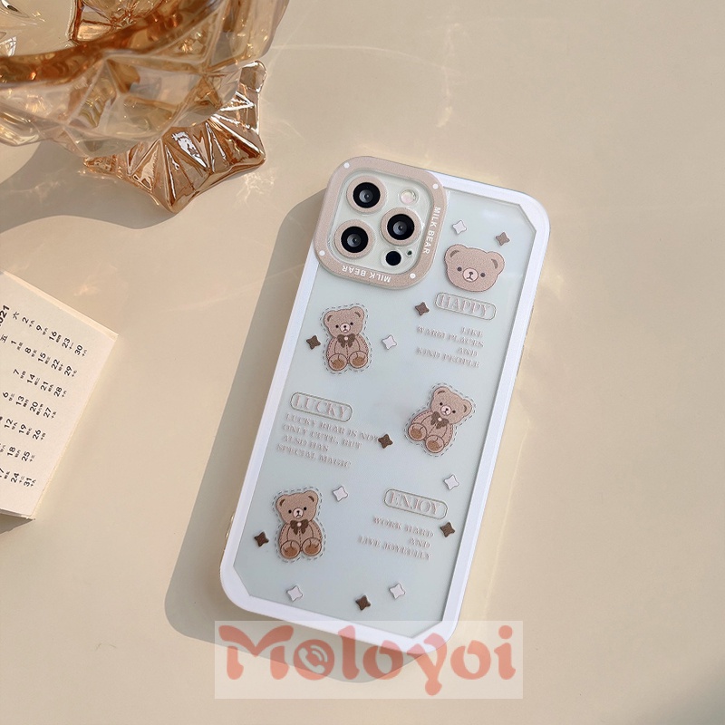 Soft Case Tpu Shockproof Motif Beruang Lucu Untuk Iphone 7 8 Plus 13 Pro Max 11 12 X Xs Max Xr 6 6S Plus