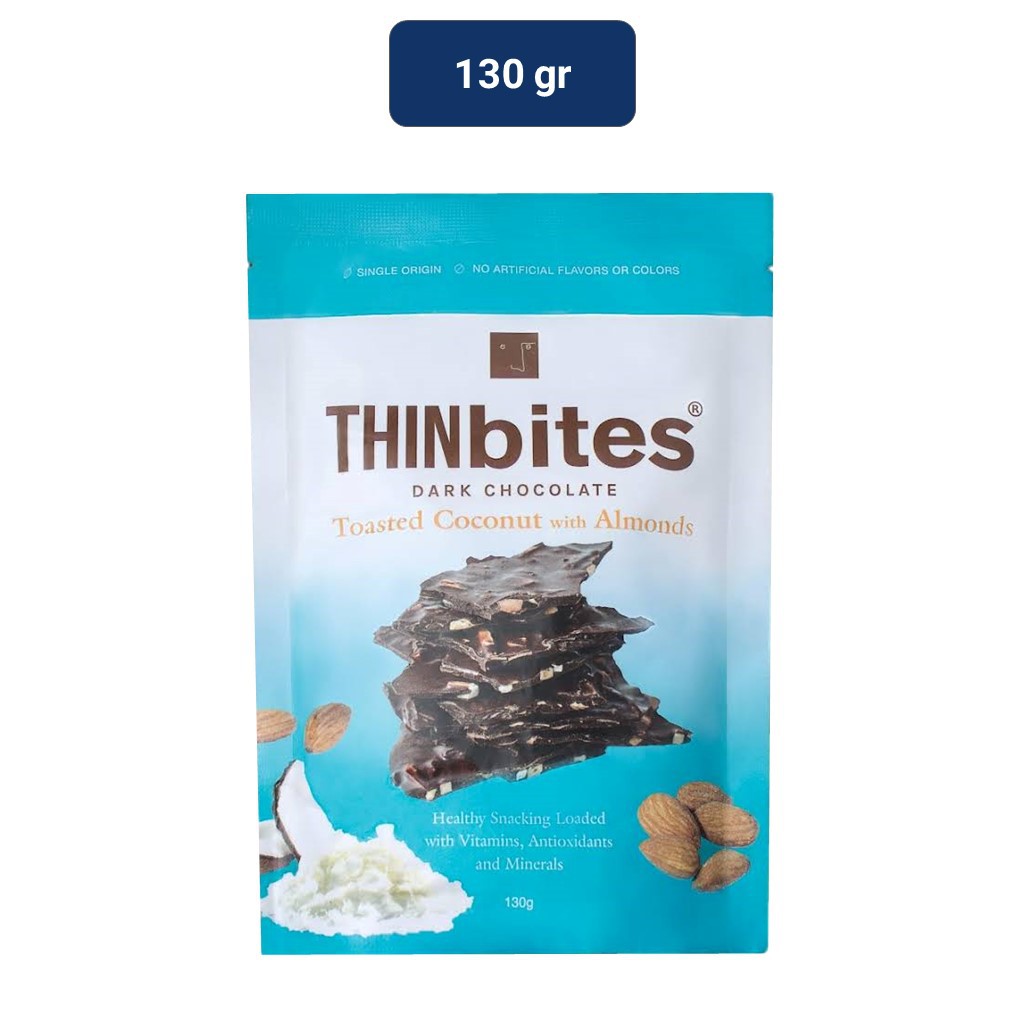 Vel Moriz Thin Bites Dark Chocolate Toasted Coconut w/ Almonds 130gr