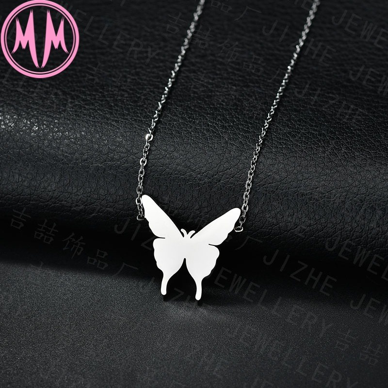 MORYMOSHI N673 Kalung Wanita Kupu-Kupu Titanium Stainless Anti Karat Anti Luntur Fashion Korea