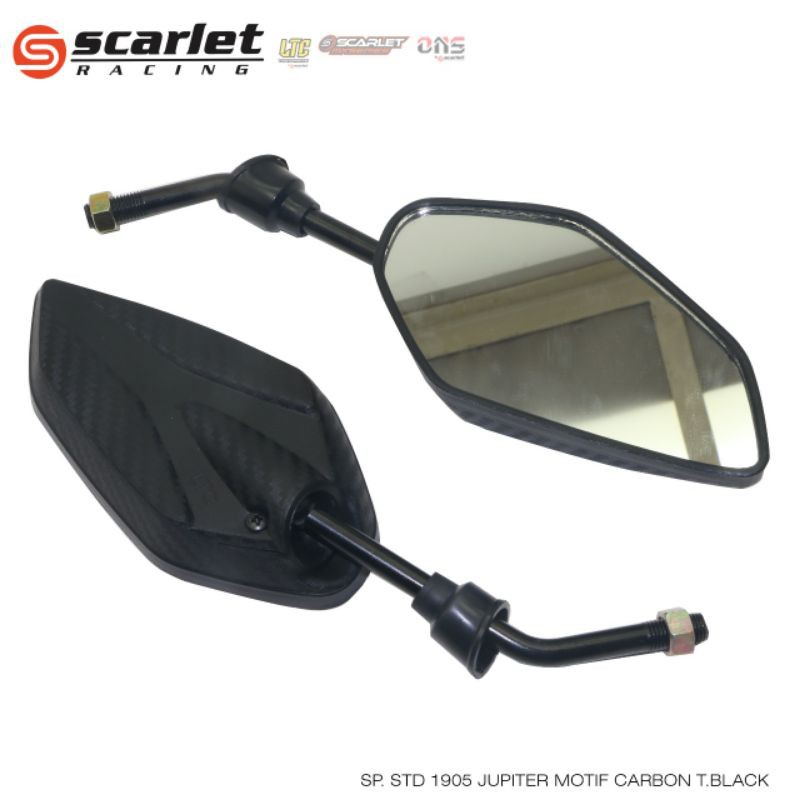 Spion Carbon Doff Jupiter Z Mio Jupiter Mx Lexi Tangkai Chrome Dan Hitam-Tangkai Black