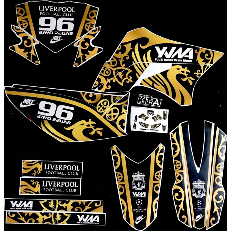 Decal Stiker KLX 150 S Dekal Sticker klx 150 L Black Gold Custom Dtracker old Full Body Liverpool A1