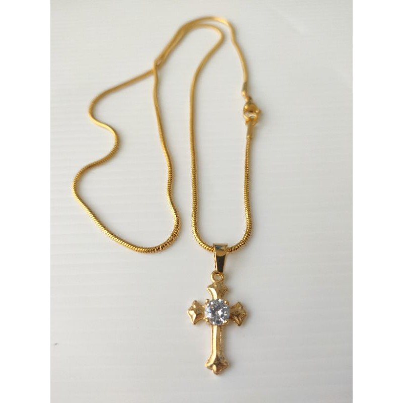 Kalung  Salib Permata Import Kalung Rohani Kalung Titanium18