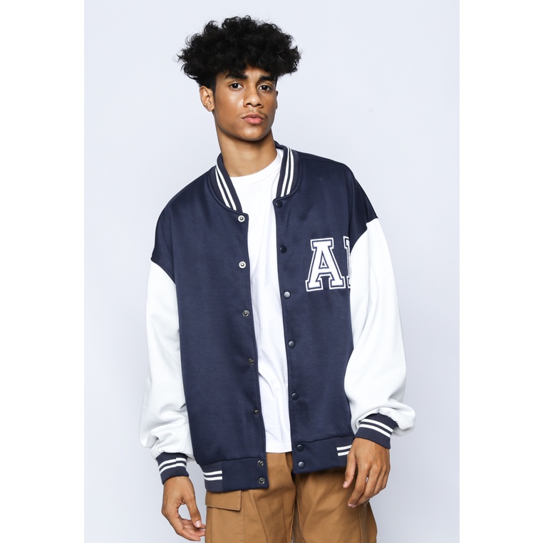 ARNOLD PALMER Jaket Varsity Pria Biru Navy