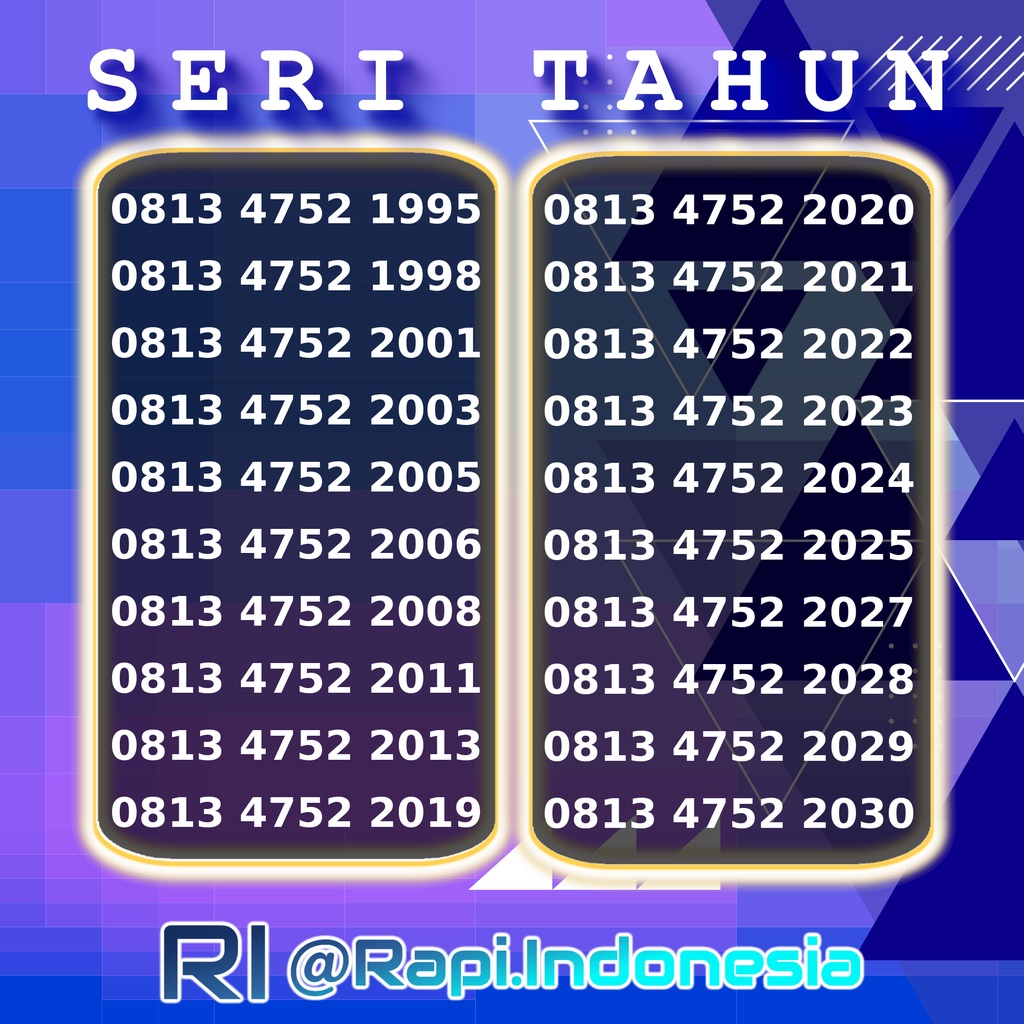 Kartu Perdana Nomor Cantik Telkomsel simPATI Tahun Lahir 1995 1998 2001 2003 2005 2006 2007 2008 201