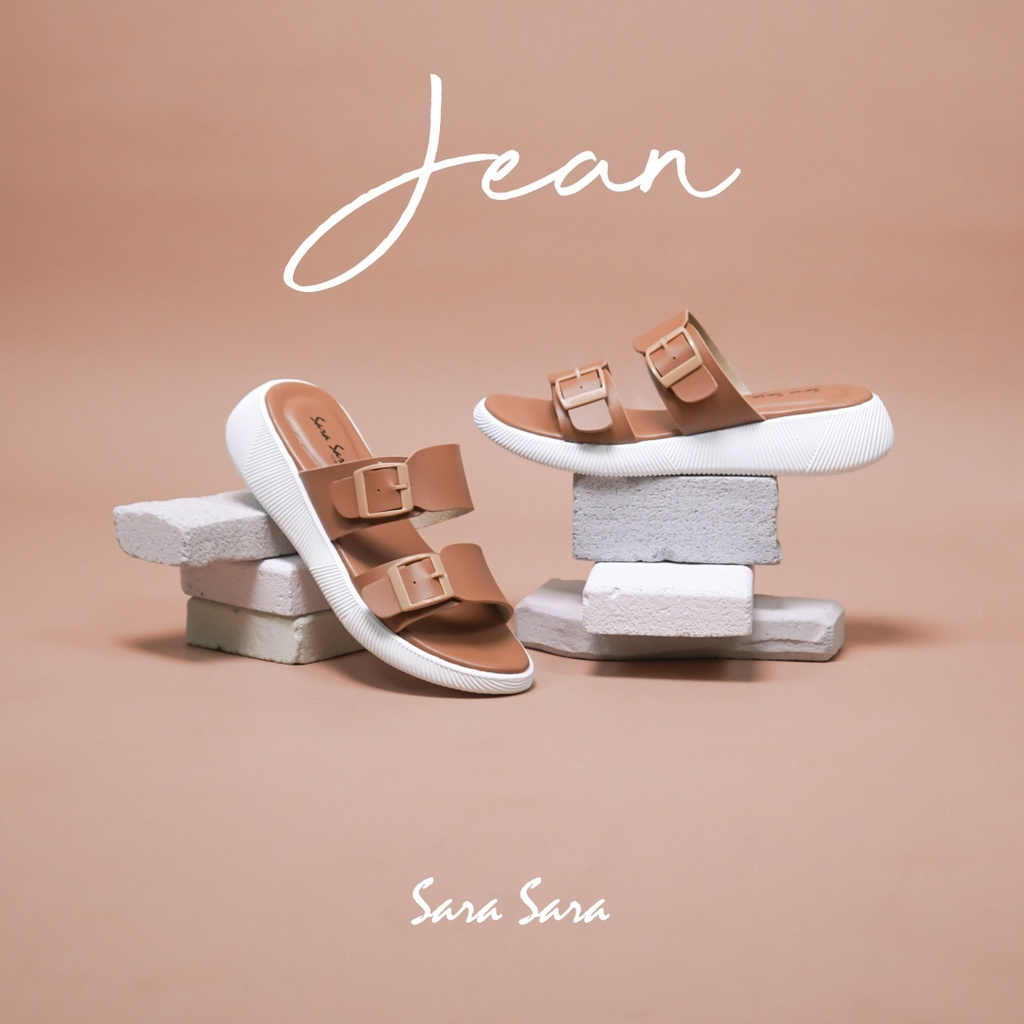 Sara Sara JEAN Sandal Wanita Double Strap sandal ban dua sandal cewek terbaru