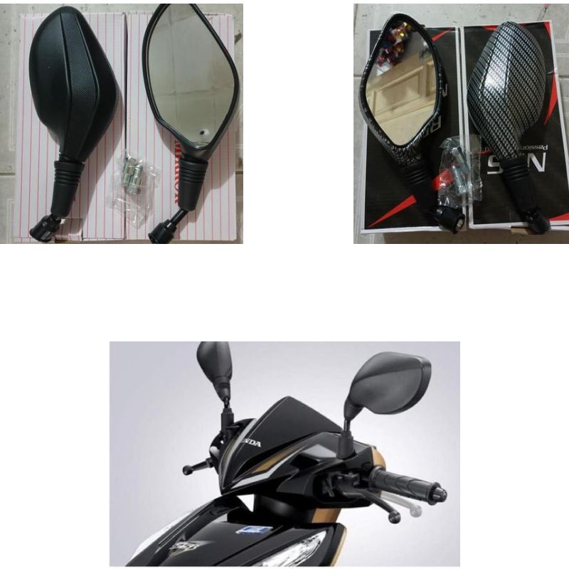 Spion Click Klik Carbon HMA/MSX HONDA/YAMAHA Vario 125 Vario 150 Beat Universal