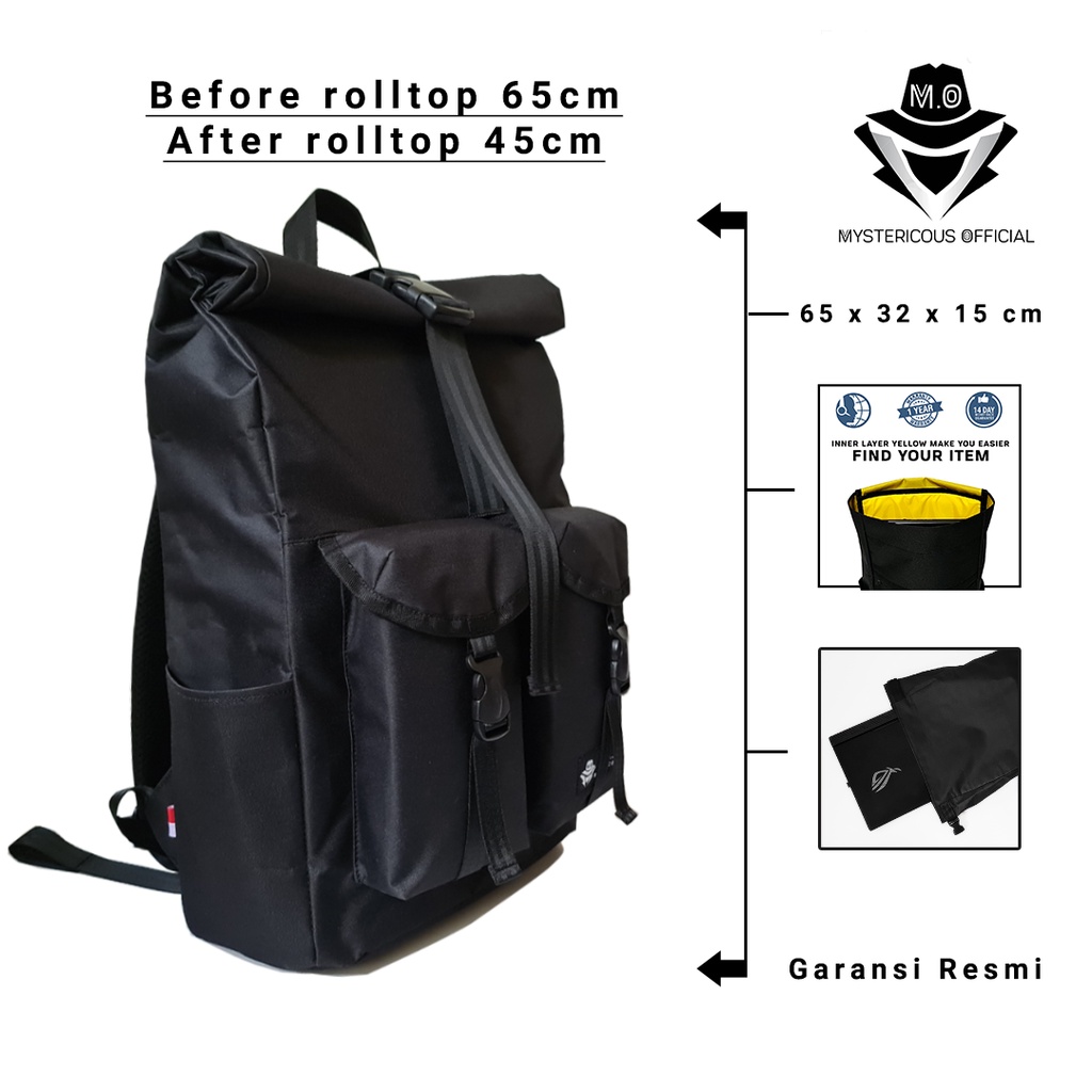 BP-704 Tas Ransel Rolltop Backpack Laptop 21 L Waterproof by Mystericous