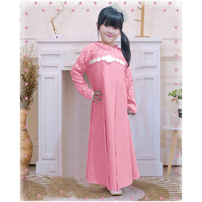 Pakaian Gamis Anak Perempuan Terbaru/Rosilia Kids 4-12 Tahun Matt Moscrepe Mix Brokat