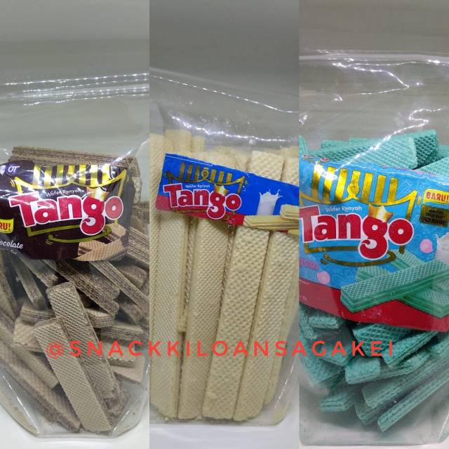 Tango Wafer Coklat Vanilla Bubble Gum Kiloan 250gr | Snack Kiloan Murah
