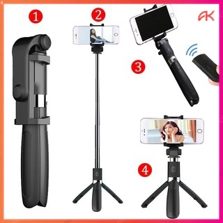 ANK Tongsis Tripod Bluetooth 4in1 Selfie Stick Remote Action Cam macaron R1