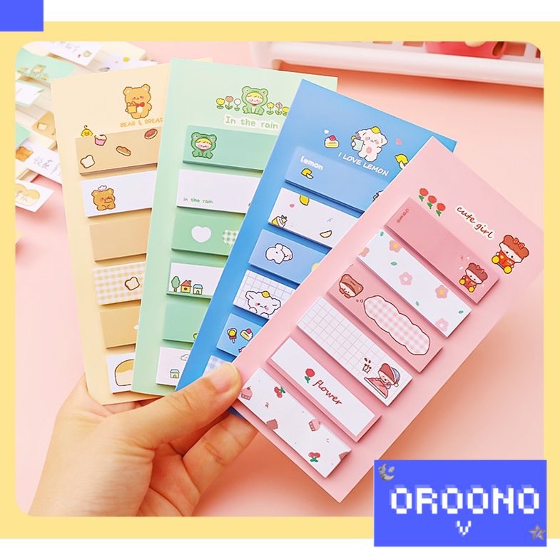 

oroono - Sticky notes 6 baris karakter lucu office cute note/cute sticky notes/study/stationary/sticker