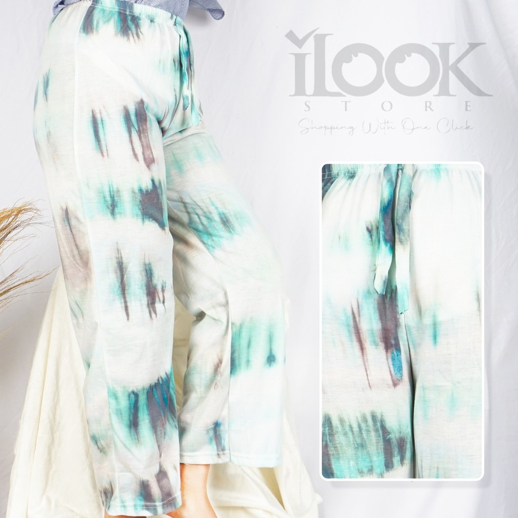 ilook | Kulot Tie Dye | Celana Kulot Tie Dye - Smoke