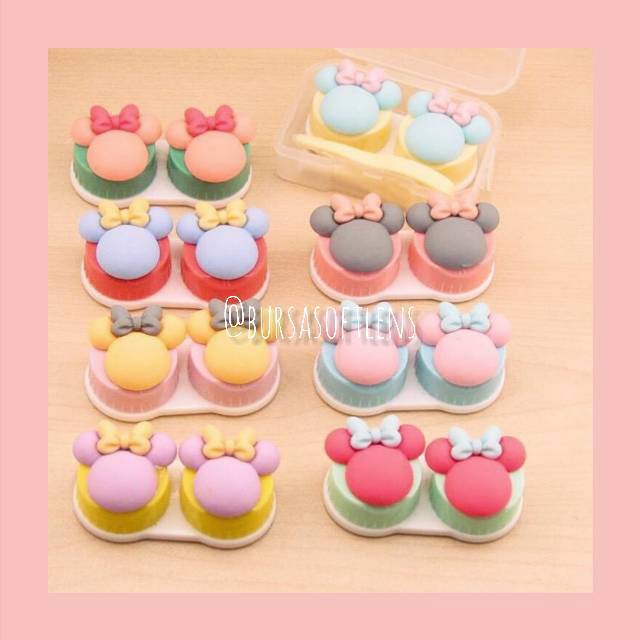 Tempat softlens minie mickey mouse / kotak softlens transparant mickey