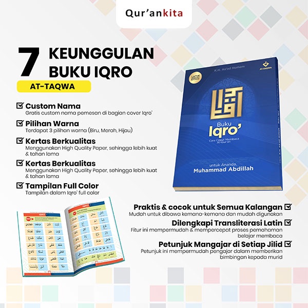 Buku Iqro Milenial | At-Taqwa | Gratis Custom Nama