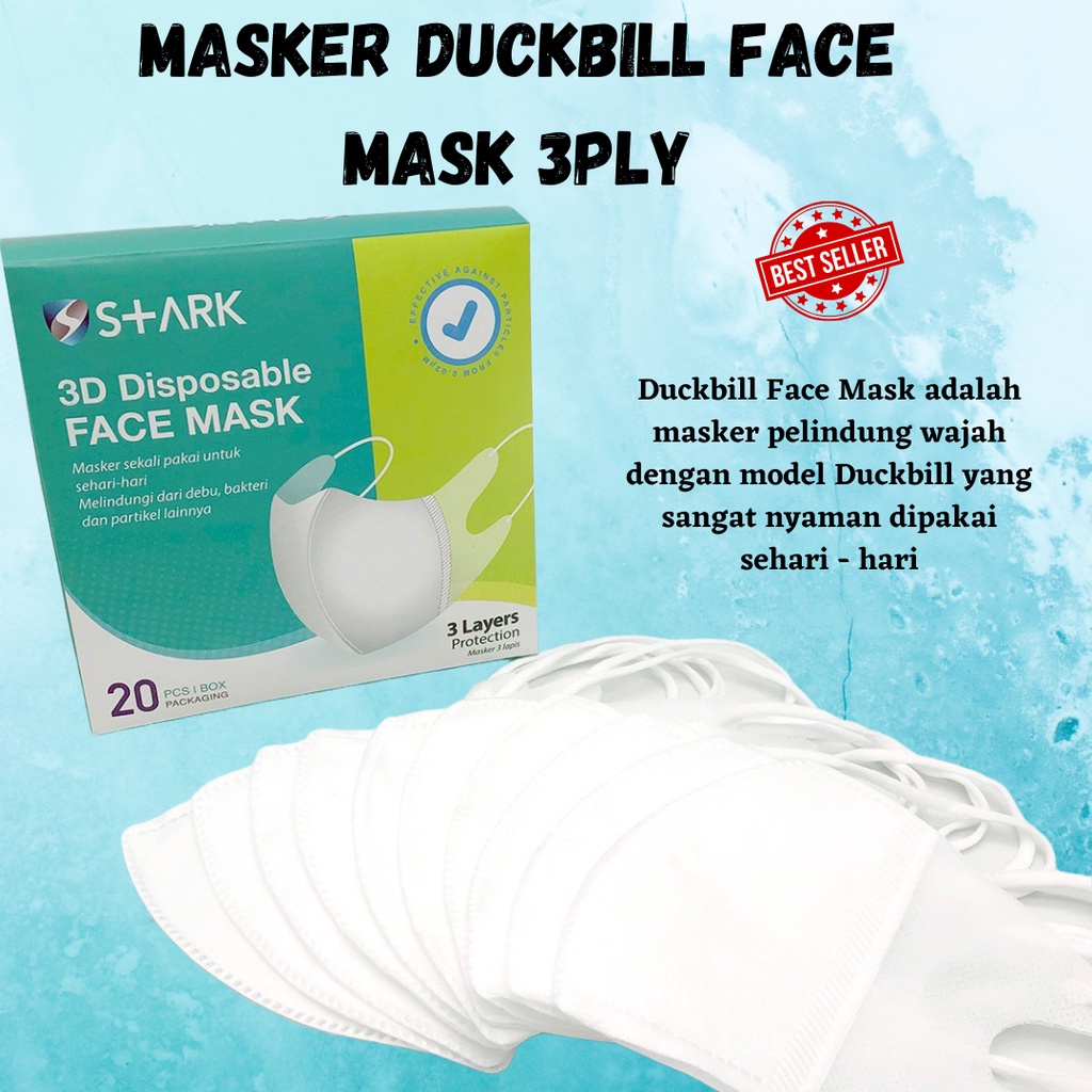 TERLARIS!! Masker Duckbill Face Mask 3PLY isi 50PCS 3D Disposable Face Mask 1 Box