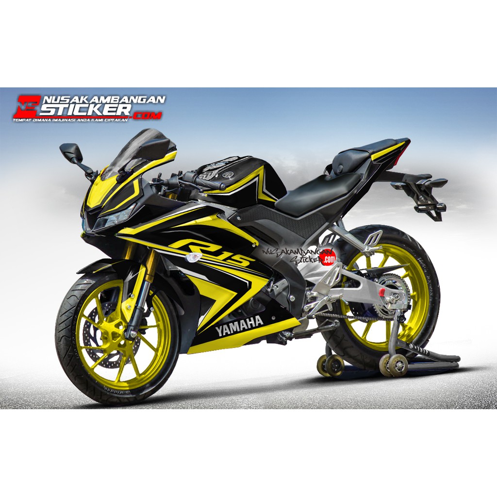 Decal Stiker R15 V3 VVA 155 - Hitam kuning Sticker Full Body