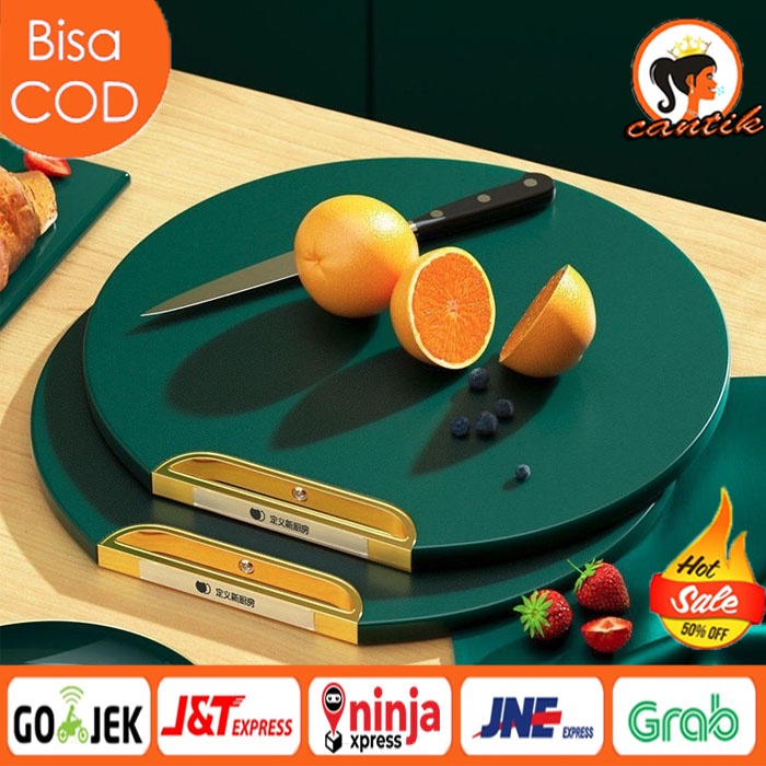 HC 2in1 Cutting Board / Talenan Bulat 2 in 1 dan Parutan Minimalis Bahan Plastik Anti Jamur Bakteri