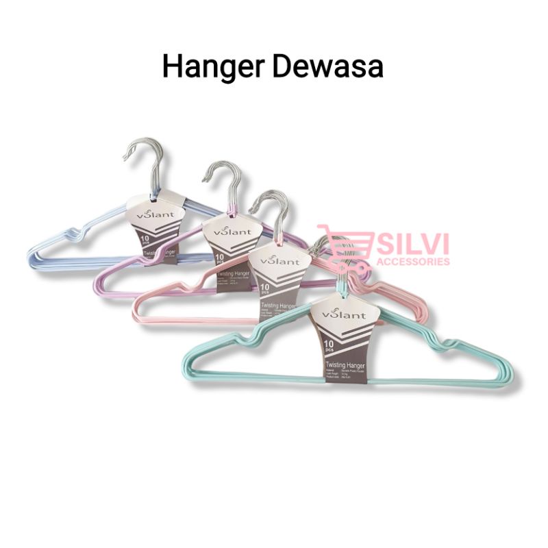 Gantungan Baju Dewasa dan Anak Merek Makapal Subron Nizen Volant Hanger Baju Kawat Stainless HG-MKP03L