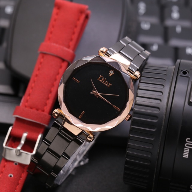 Jam tangan dior free tali kulit