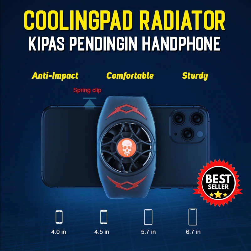 Cooling Pad Radiator Handphone / Kipas Pendingin Handphone / HP Gamming Cooler Fan / Cooling Pad HP 