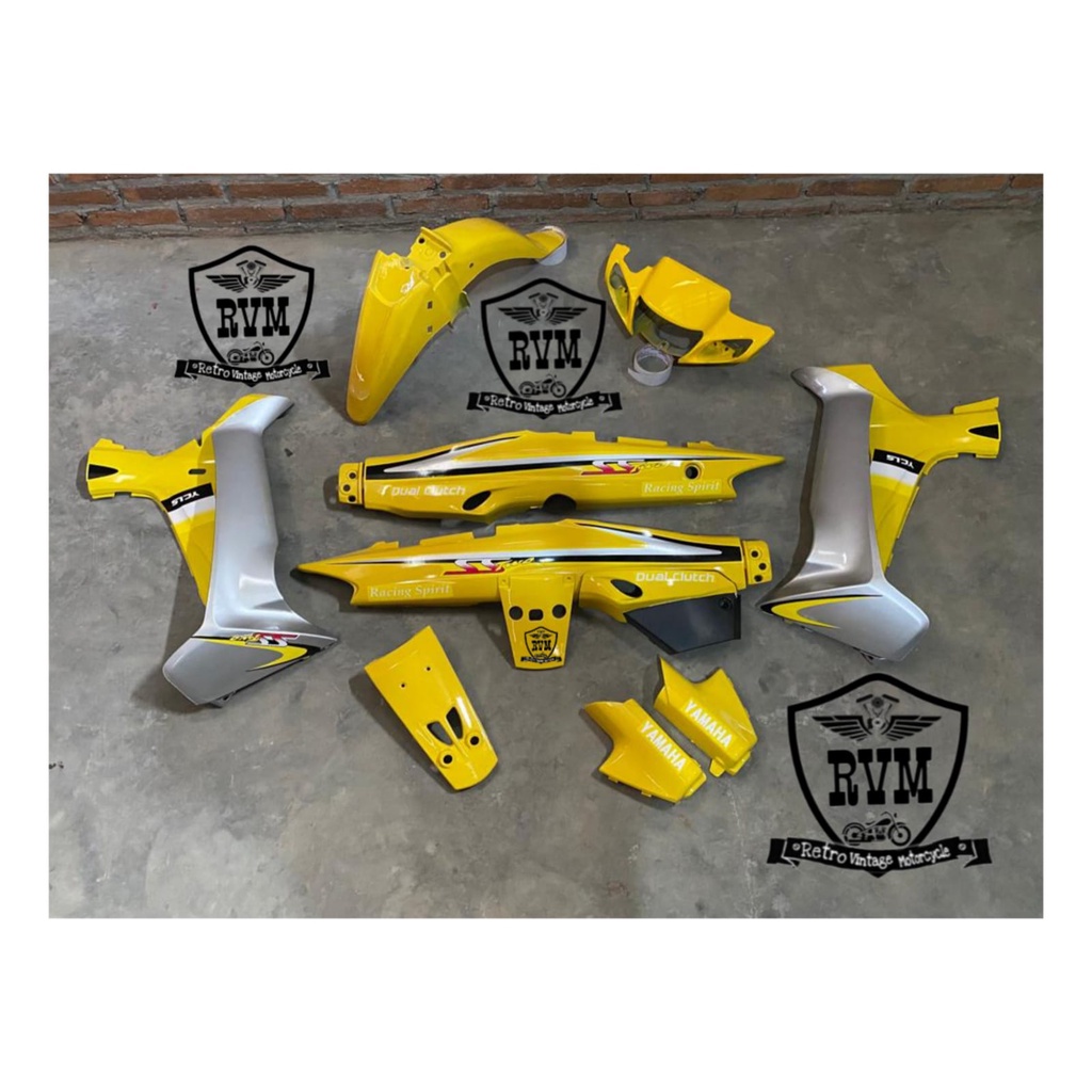 cover body halus Yamaha Fiz r SS Two kuning silver
