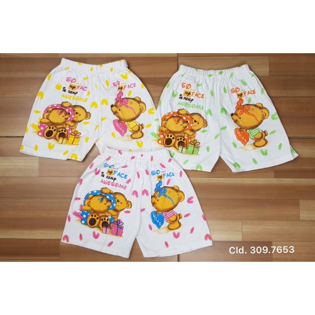 3 pcs celana pendek bayi 1-2 thn / celana pendek anak 1-2 thn/ celana bayi