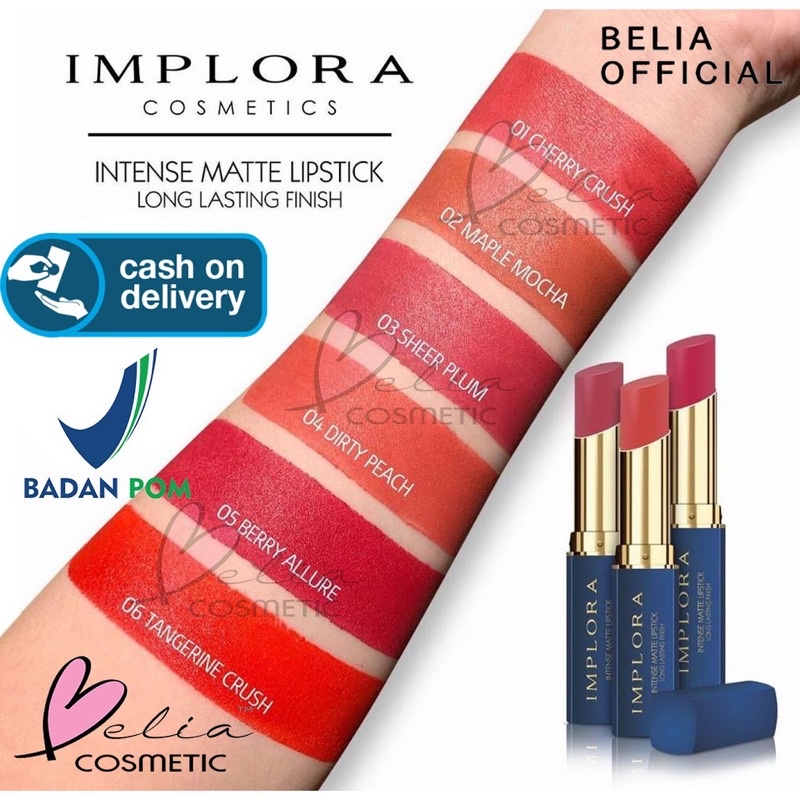 IMPLORA ✔️BPOM Intense Matte Lipstick( lipcream Lipstick Lipstik )