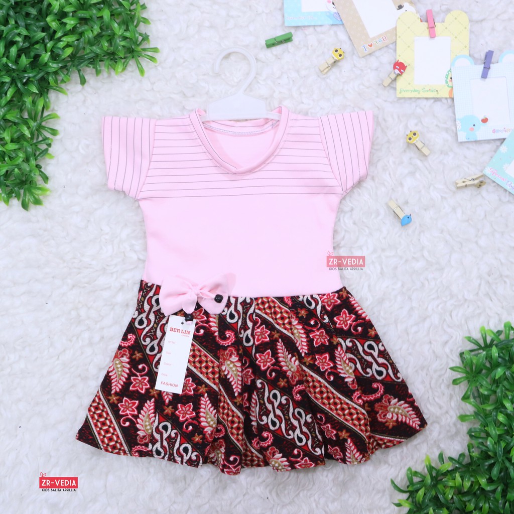 Dress Rossa LENGAN uk 1 Tahun / Dres Balita Anak Perempuan Cewek Baju Lengan Murah Casual Kaos Lucu