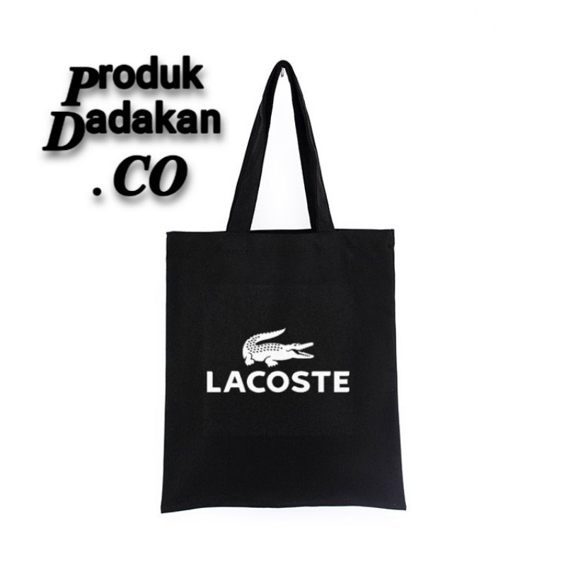 Totebag merk LACOSTE distro brand ternama  katun totebag slingbags waistbag/tas ransel slempang hita