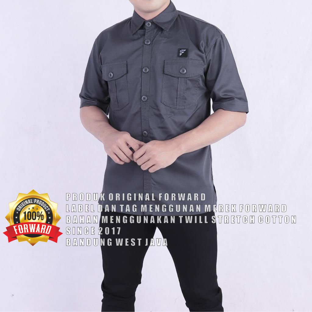 WORKSHIRT SS - SERI KEMEJA PATCH Pendek 3 WARNA/ Baju Kerja Lapangan Nyaman Dipakai BY FORWARD System Polos Forwardshop