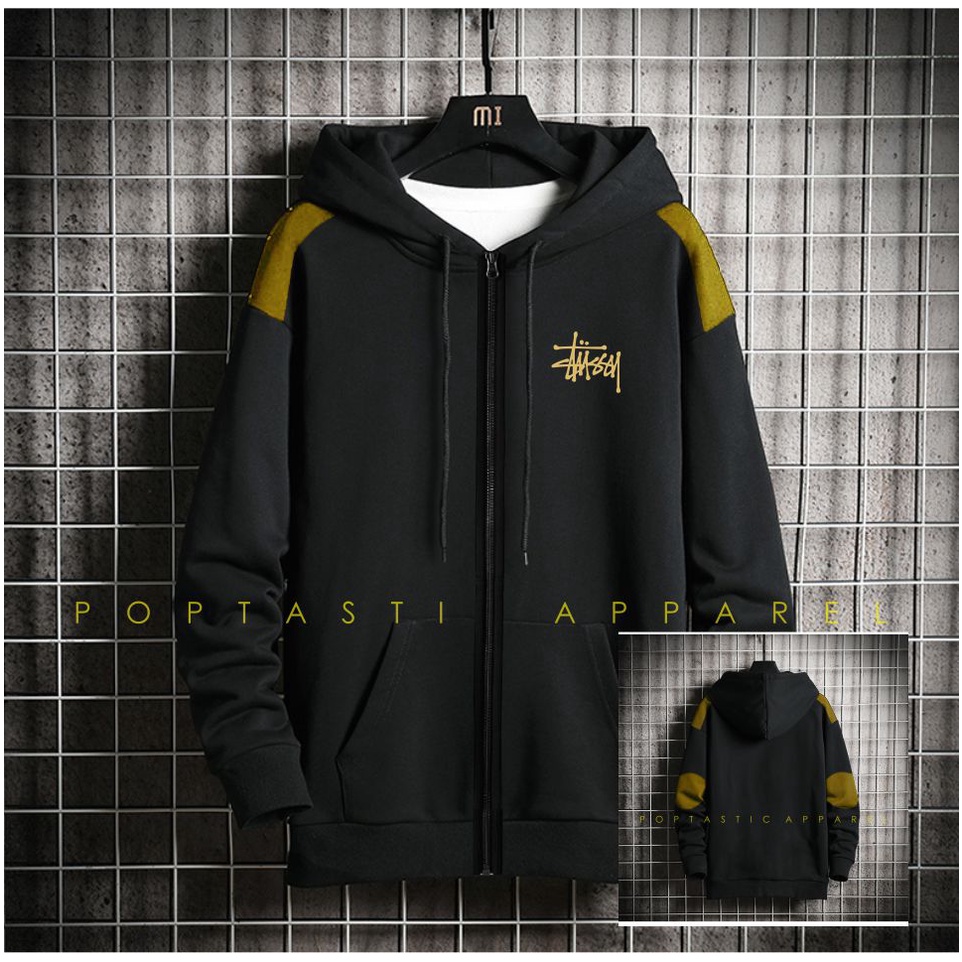 TERMURAH !! COD Jaket Sweater Hoodie Pria Distro stussyOriginal Big Size Jumbo M - XXL