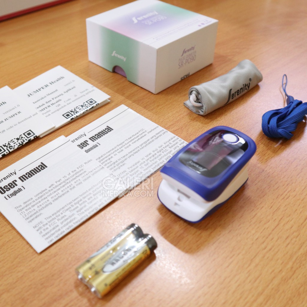 Pulse Oximeter Serenity SR-PO90 / PO 90 / PO90 Dengan Koneksi Bluetooth Alat Saturasi SpO2