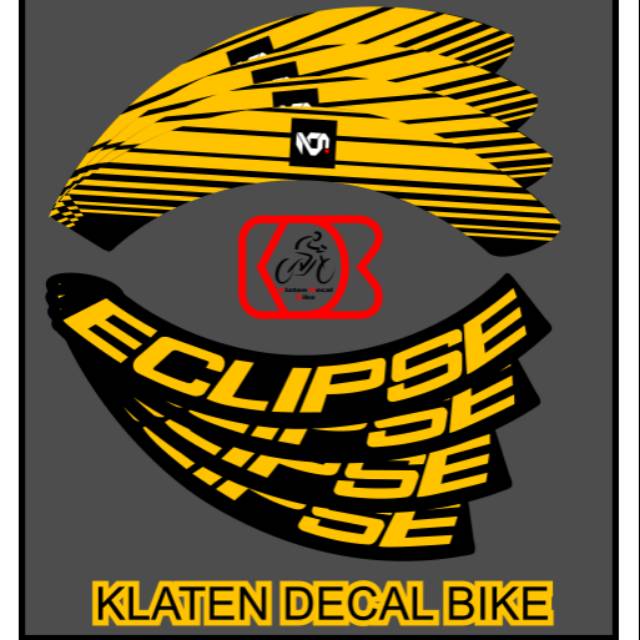 Decal Rims Seli  lipat Eclipse GOLD 4 CM Klaten Decal Bike 