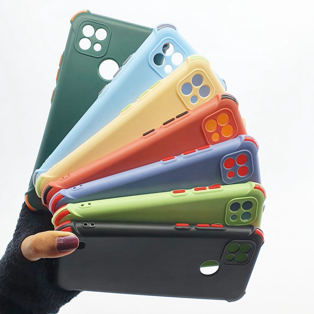 Realme C21 Softcase Candy Crack Macaron 2 Tone Plus Pelindung Camera