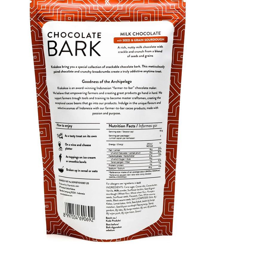 

Best Seller Krakakoa Chocolate Bark, Milk Chocolate with Seed & Grain ,,